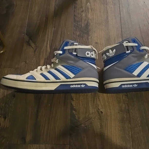 💦💦Men's ADIDAS bad ass sneakers size 13 Gray Blue White- get em! - Picture 5 of 7